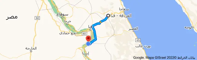 المسافة-بين-قنا-والغردقة